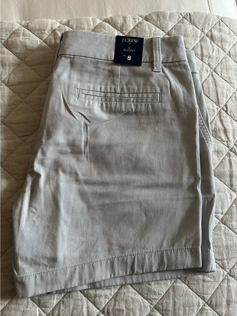 J. Crew Women's Light Gray Cotton-Blend Shorts, 5” inseam size 8